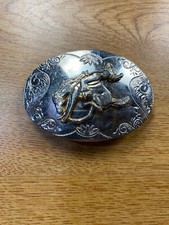 Gold and Silver Tone Bronco Rider Belt Buckle
