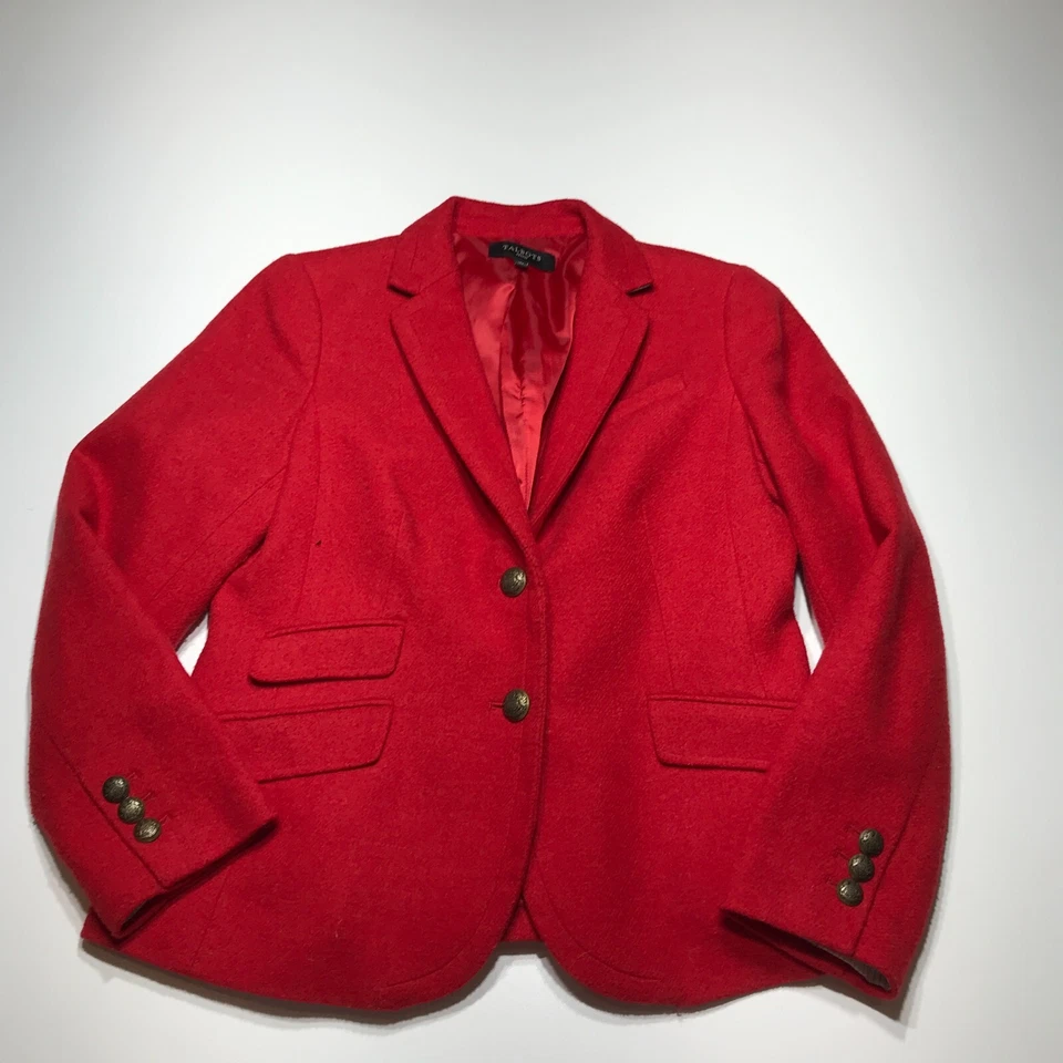 Chaqueta Per Se Mujer Talla 12 Roja Lana Angora 3 Gran Tamaño Botón Mangas Largas Foto 2 de 4