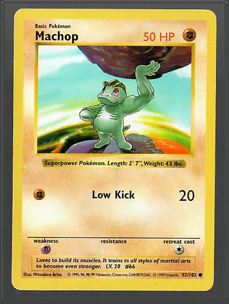 Machop 52/102 Base Set Pokemon Card TCG NM SHADOWLESS | eBay Machop 52/102 Base Set Pokemon Card TCG NM SHADOWLESS | eBay