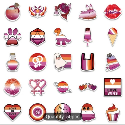10 PCS Lesbian Pride Flag Stickers BRAND NEW - Picture 7 of 8