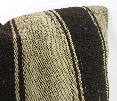 Copricuscino decorativo turco marrone beige kilim 24" vintage grande cuscino kilim - Foto 8 di 9