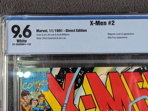 X-Men #2 CBCS 9.6 Marvel 1991 Jim Lee Magneto Cover 1st Print White Pgs NM Movie - Picture 3 of 11
