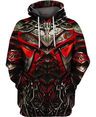 Daedric Armor 3D Hoodie with a Fantasy Style and Tribal Influence
