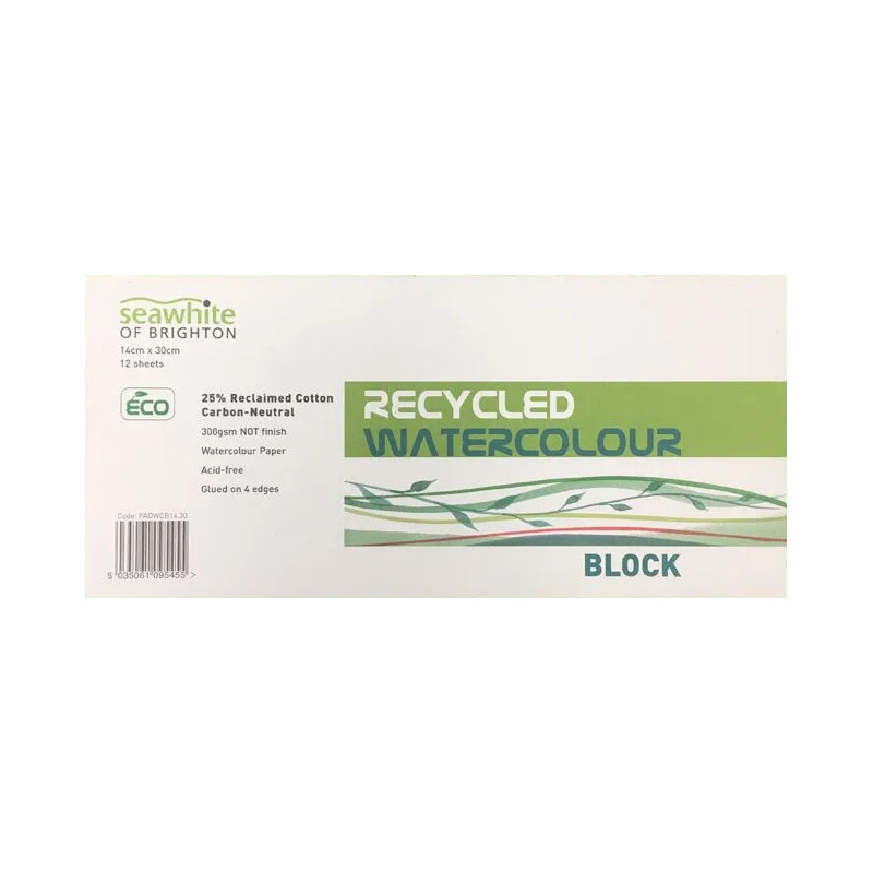Seawhite Recycled 300gsm Watercolour Block (14 x 30cm)