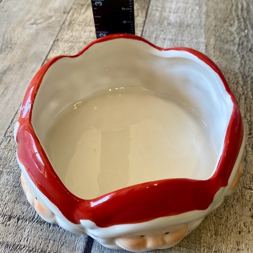 Vintage Royal Norfolk Santa Christmas Candy Dish Bowl Scalloped Candle Holder - Picture 7 of 7