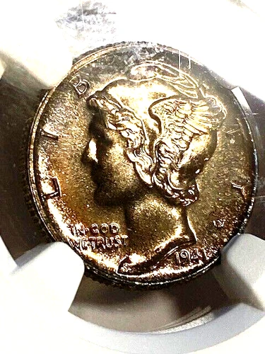 1941-PF66 Mercury Proof Dime Stunning Deeply Toned NGC High Grade Sharply Struck