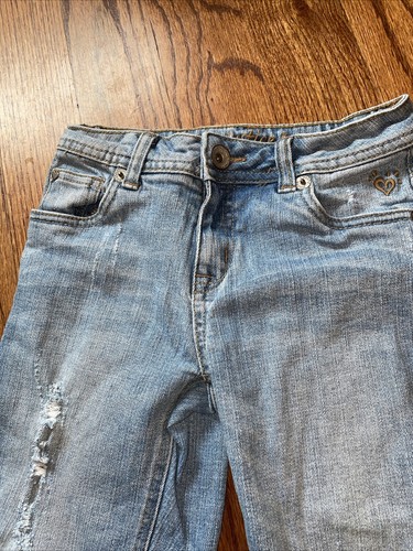 Justice Jeans capri length Girls Size 12 Slim 22" W 17" inseam distressed - Picture 8 of 14