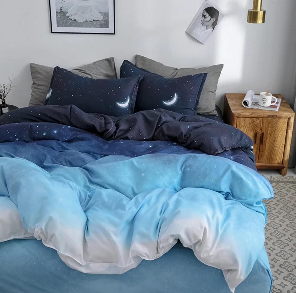 Nuevo - Juego de cama Night Sky Moon and Stars 4 piezas/Juego de cama Luna Y Estrellas Foto 3 de 4