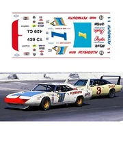 #1 Roger McCluskey Plymouth Superbird 1/64 scale decal AFX Tyco Aurora Autoworld