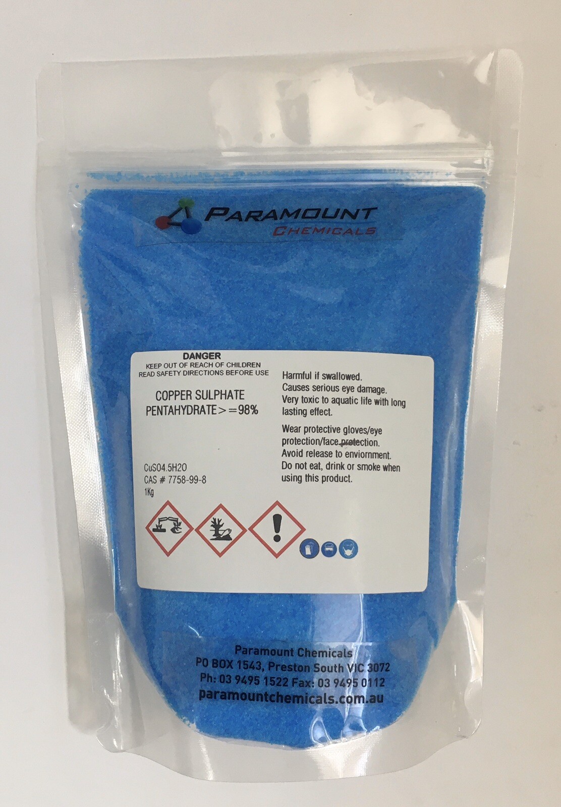 1 KG Copper Sulphate /Sulfate Bluestone Pure (98) Technical Grade FREE
