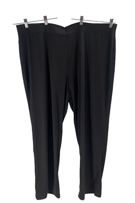 Susan Graver Essentials Tall Liquid Knit Straight Leg Pants Black