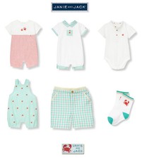 Janie and Jack Boys "Summer Crab" Layette Overall, Bodysuit, Seersucker U Choose