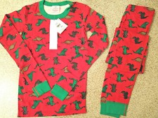 Hanna Andersson 10  12 140 150 cm Growlies Dino Dinosaurs Long Johns Pajamas