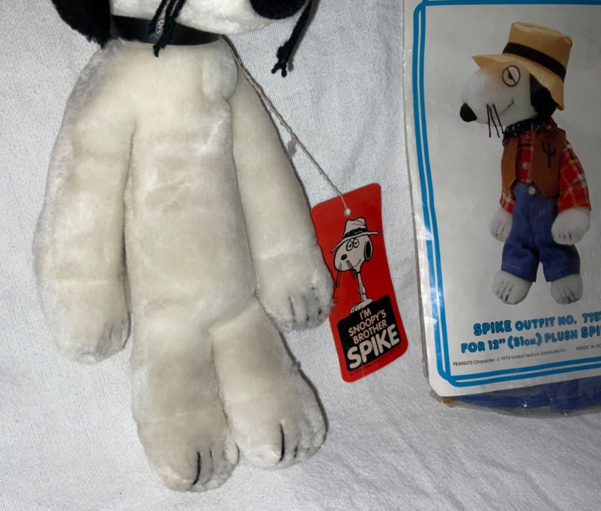 Vintage 1975 Peanuts Snoopy's Brother SPIKE 12” Plush w/Tag & 2