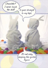 Goes Straight to My Hips - Designer Greetings Funny Easter Card
