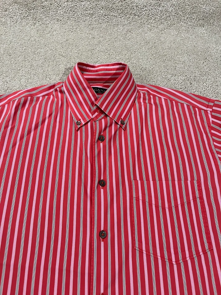 Camisa Canali Para Hombres Mediana Con Botones Manga Larga Informal Ropa de Trabajo Vestido Elástico Foto 2 de 4