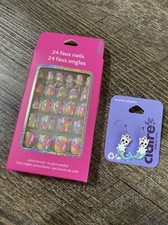 Claire’s Club Girls Mermaid Stick On Nails Cat Kitty Dangle Earring Lot