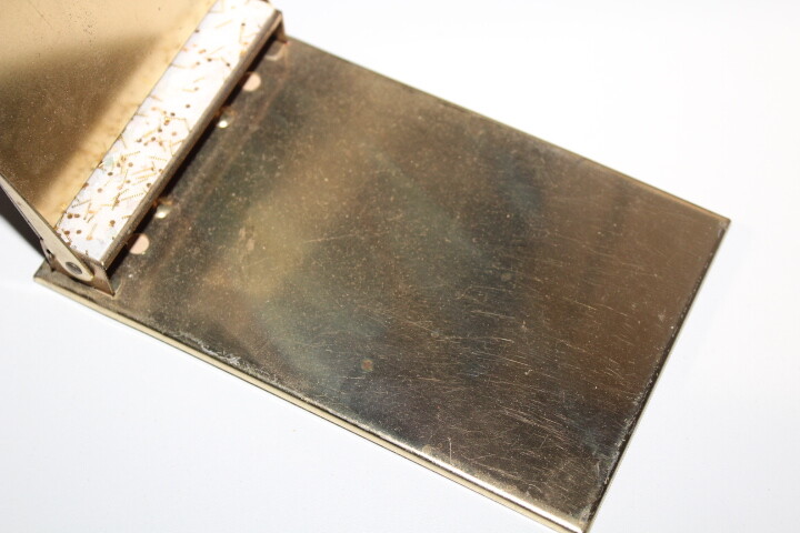 Vintage PS Park Sherman Retro MCM Notepad Holder Gold Glitter - 2