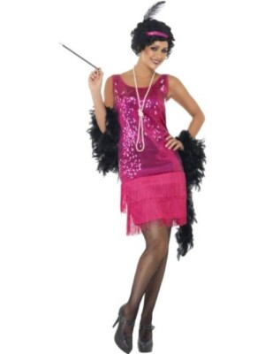Damenkostüm 20er Jahre rosa Fun Time Flapper