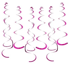 Fumwase 30 PCS Party Swirl Decorations Hot Pink Shinny Foil Hanging 