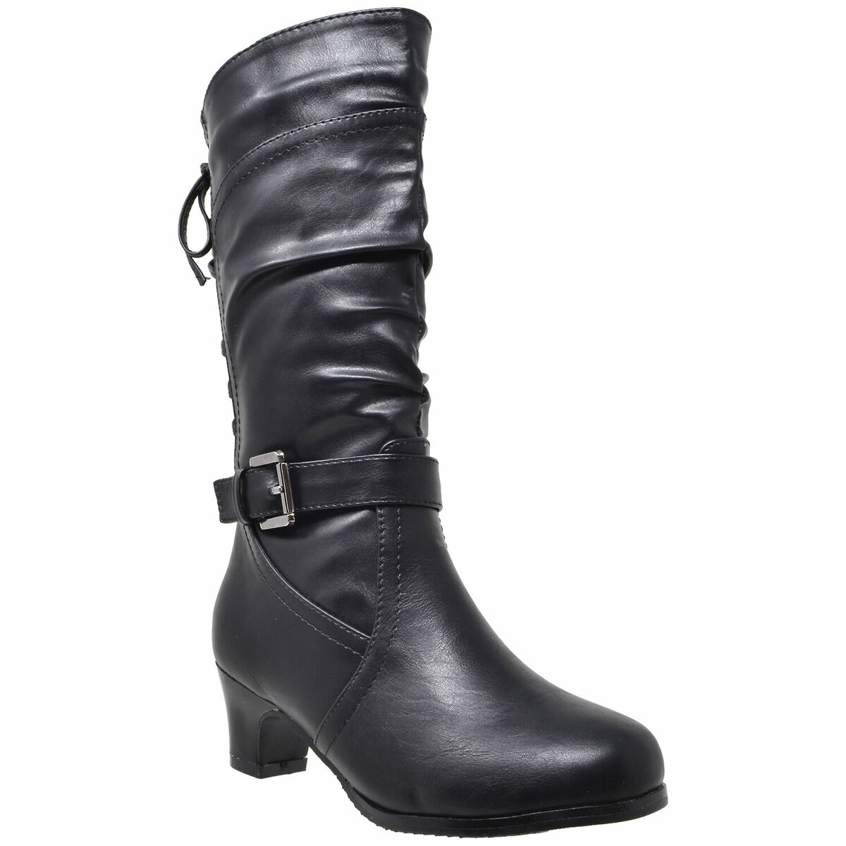 Kids Knee High Boots Mid Calf Girls Lace Up Low Heel w Kids Knee High Boots Mid Calf Girls Lace Up Low Heel w