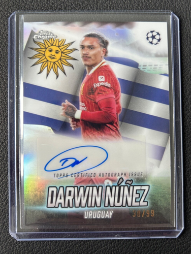 2024-25 Topps Chrome Liverpool Uruguay DARWIN NUNEZ Global Attraction Auto /99 - 第 1/2 張圖片