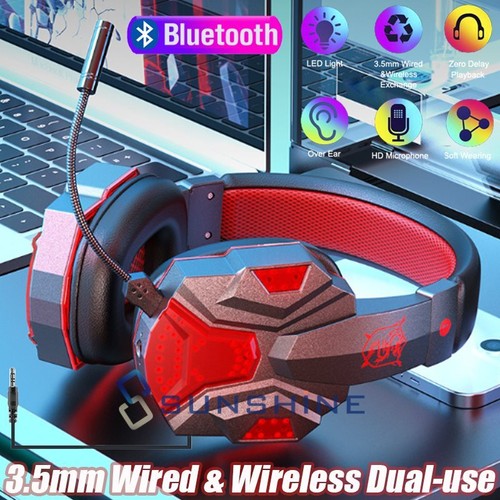 Cuffie da gioco stereo wireless cuffie microfono per PS4 PS5 XBOX SWITCH PC - Foto 2 di 23