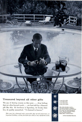 1960 Print Ad De Beers Consolidated Mines,Ltd Diamonds Swimming Pool Iced Tea