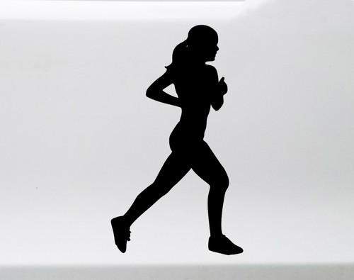 Track Runner Girl Vinyl Decal | Female Marathon 10k 5k 1/2 Half Die Cut Sticker - Picture 2 of 5