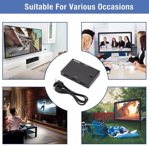 3-Port HDMI Switch 3 in 1 Out Switcher 4K for Apple TV Fire Stick PS4 PC Laptop - Photo 6/9