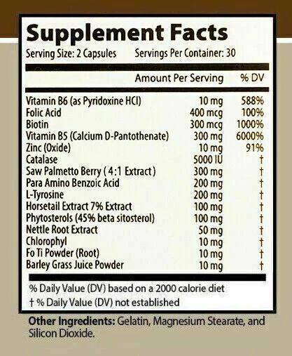 3 Pack Anti Gray 7050 Hair Saw Palmetto Catalase Max Strength Dietary Supplement - Image 3 of 4