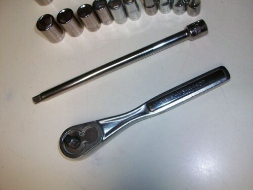 Craftsman USA~24 Pcs. ~ SAE/Metric~ 1/4" Drive~ 6 Pt. Shallow Sockets & Ratchet - Picture 3 of 12