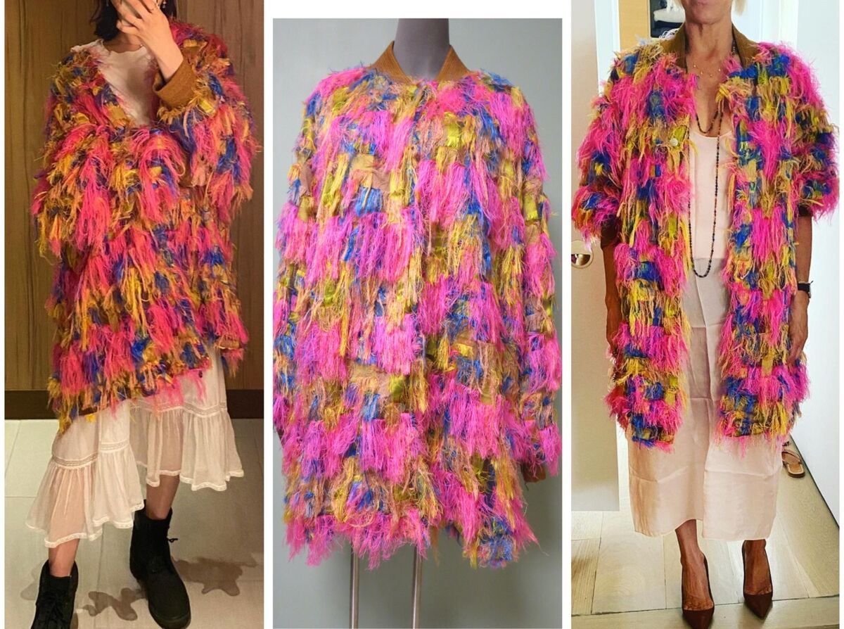 Dries Van Noten Swishy Shabby Pink Multi Fringed Coat Dress Dries Van Noten Swishy Shabby Pink Multi Fringed Coat Dress