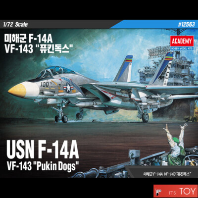 Academy 1/72 USN F-14A VF-143 PUKIN DOGS US Navy Aircraft Plastic model #12563