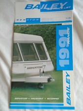 Bailey Senator Pageant Scorpio Caravan brochure 1991 + price list