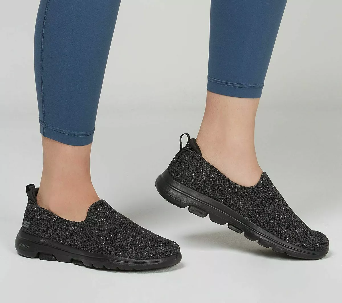 Black Skechers Shoes Go Walk 5 Women Casual Slip Comfort Sport Cushion 124162 | eBay