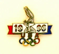 WB Warner Brothers USA Olympic Team 1996 Games Bugs Bunny Pin NOS New