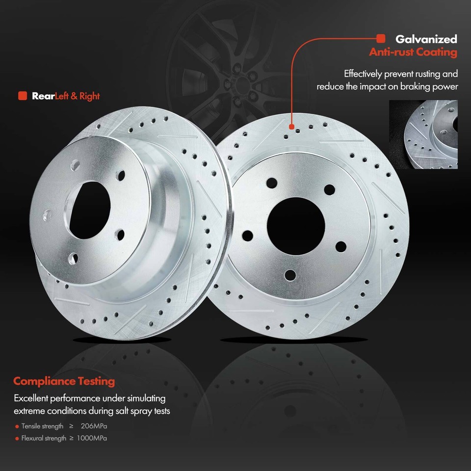 Rear Drilled Brake Rotors & Brake Pads for Chevy Blazer S10 GMC Jimmy