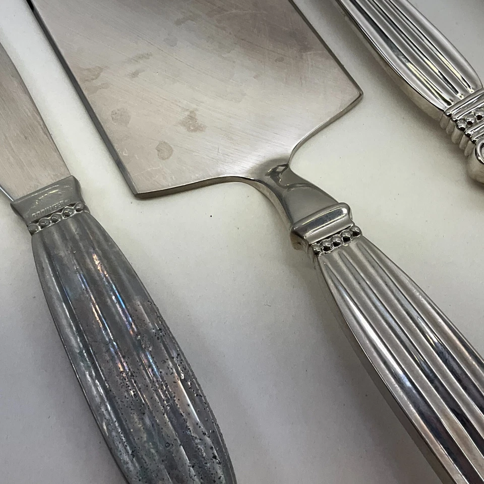 Plato de plata Godinger antiguo Copenhagen lote de 4 piezas para servir Foto 3 de 4