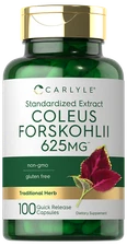 Coleus Forskohlii | 625mg | 100 Capsules | Non-GMO & Gluten Free | by Carlyle