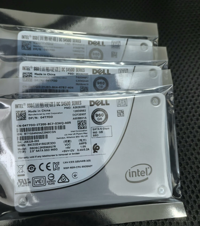 DELL S4500 Intel 960GB 2.5" SATA 6G PowerEdge 14Gen 15G 16G R640 R650 Server SSD - Image 3 of 4