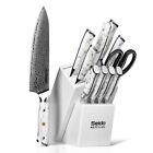 Takoizu 12-Piece Vg-10 Damascus Steel Knife Block Set