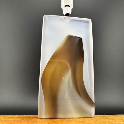  Untreated Natural Agate Pendant ''Golden Wave Essence'' Unique Nature Look