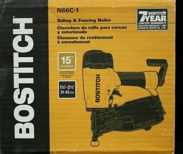 BOSTITCH N66C1 Coil Siding Nailer Yellow for sale online eBay