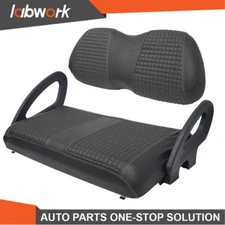 Labwork Front Seat Cover Kit For Club Car Precedent Golf Carts - Black No Staple