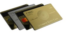 Kreditkarten Metall Rohlinge Visa Mastercard Dubai EXPO UAE, 4 Stück Serie