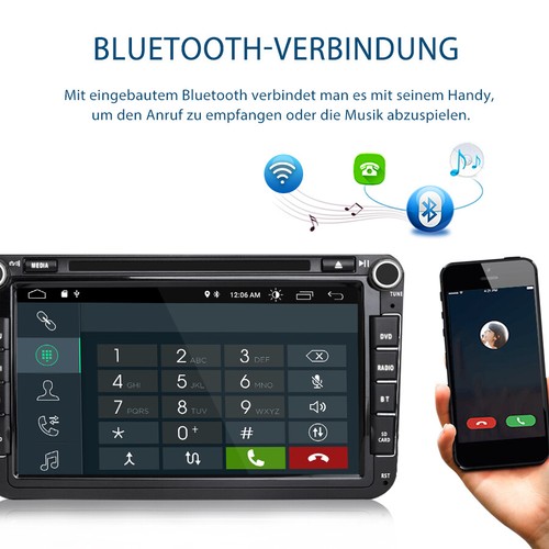 8''Autoradio 2Din Android 10 GPS Navi BT DAB+ Für GOLF 5 PASSAT POLO TIGUAN SEAT - Bild 4 von 11