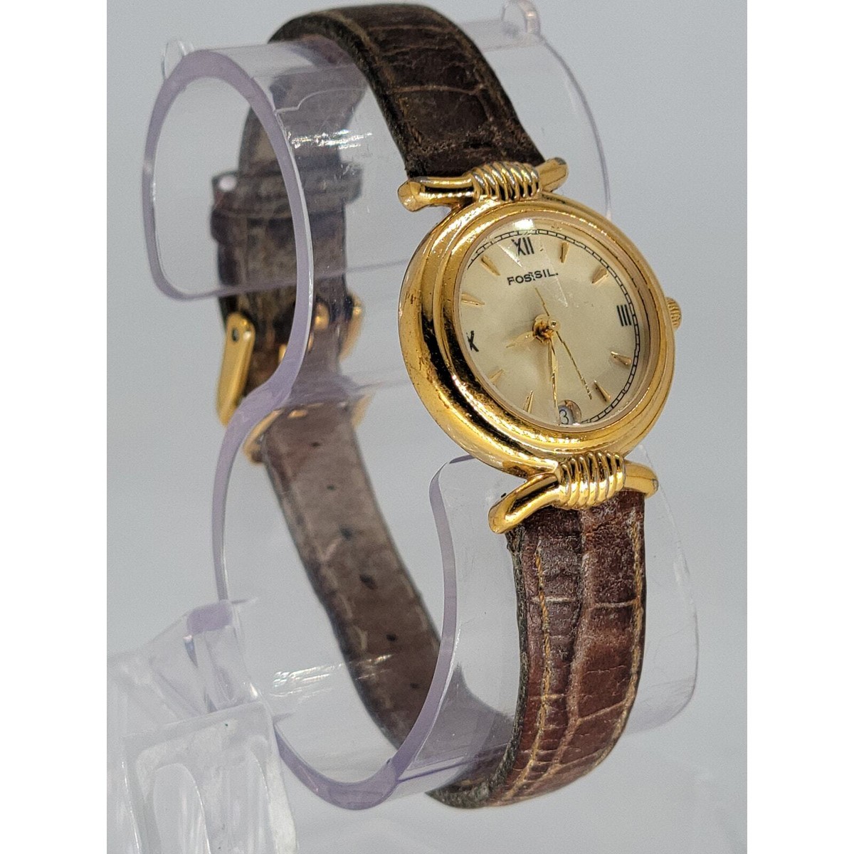 Fossil Women\'s Gold Watch with Textured Dial leather band FOSSIL Modern Courier Womens Gold Chronograph Watch  main image 4