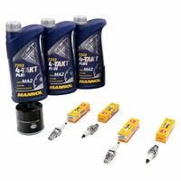 ÖLfilter + ZüNdkerzen ÖL 3L Inspektionspaket FüR Honda CBX 750 F RC17 1984-1986
