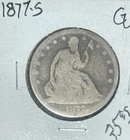 1877-S SEATED LIBERTY SILVER HALF DOLLAR ~ GOOD ~NICE COIN~